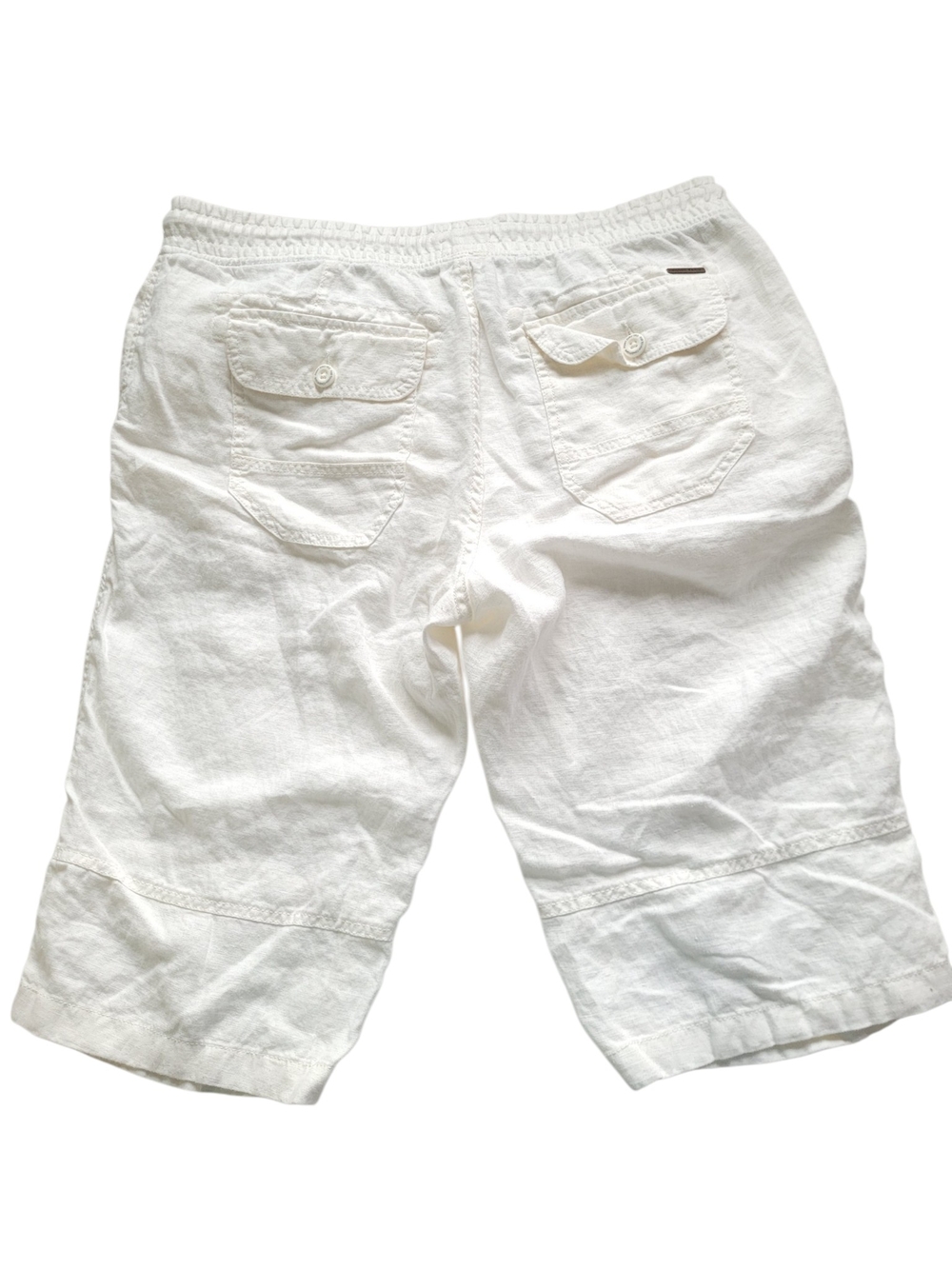 100% Linen Bermuda Shorts Oyster White Size 36 Fits XXL - Picture 2 of 15